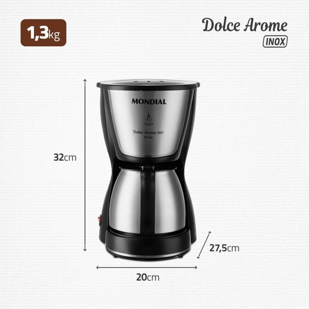 Cafeteira Elétrica Dolce Arome Mondial C-37ji-30x Inox Cafeteira Elétrica Dolce Arome Mondial C-37ji-30x Inox